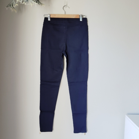 High Rise Navy Moto Leggings - Picture 3 of 9